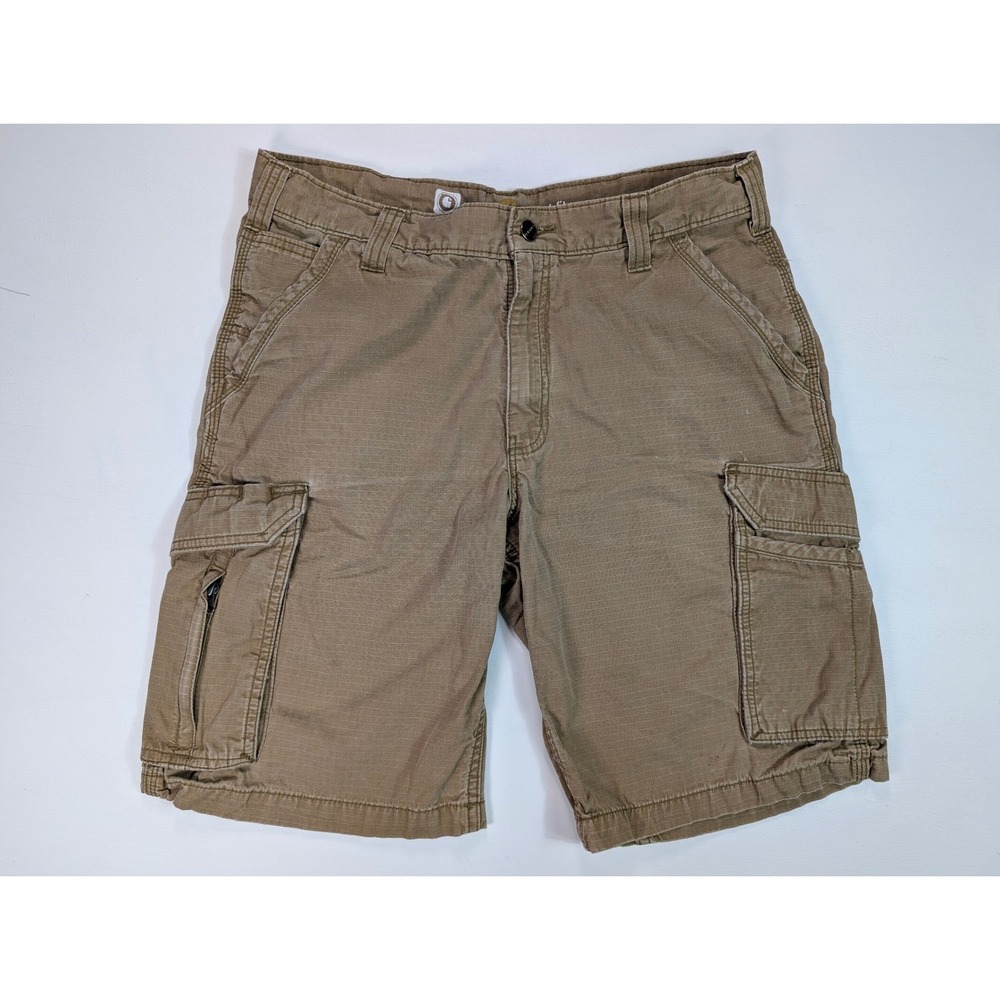 Carhartt Force Relaxed Fit Cargo Shorts Mens 34 Brown Ripstop Work Utility 9.5in